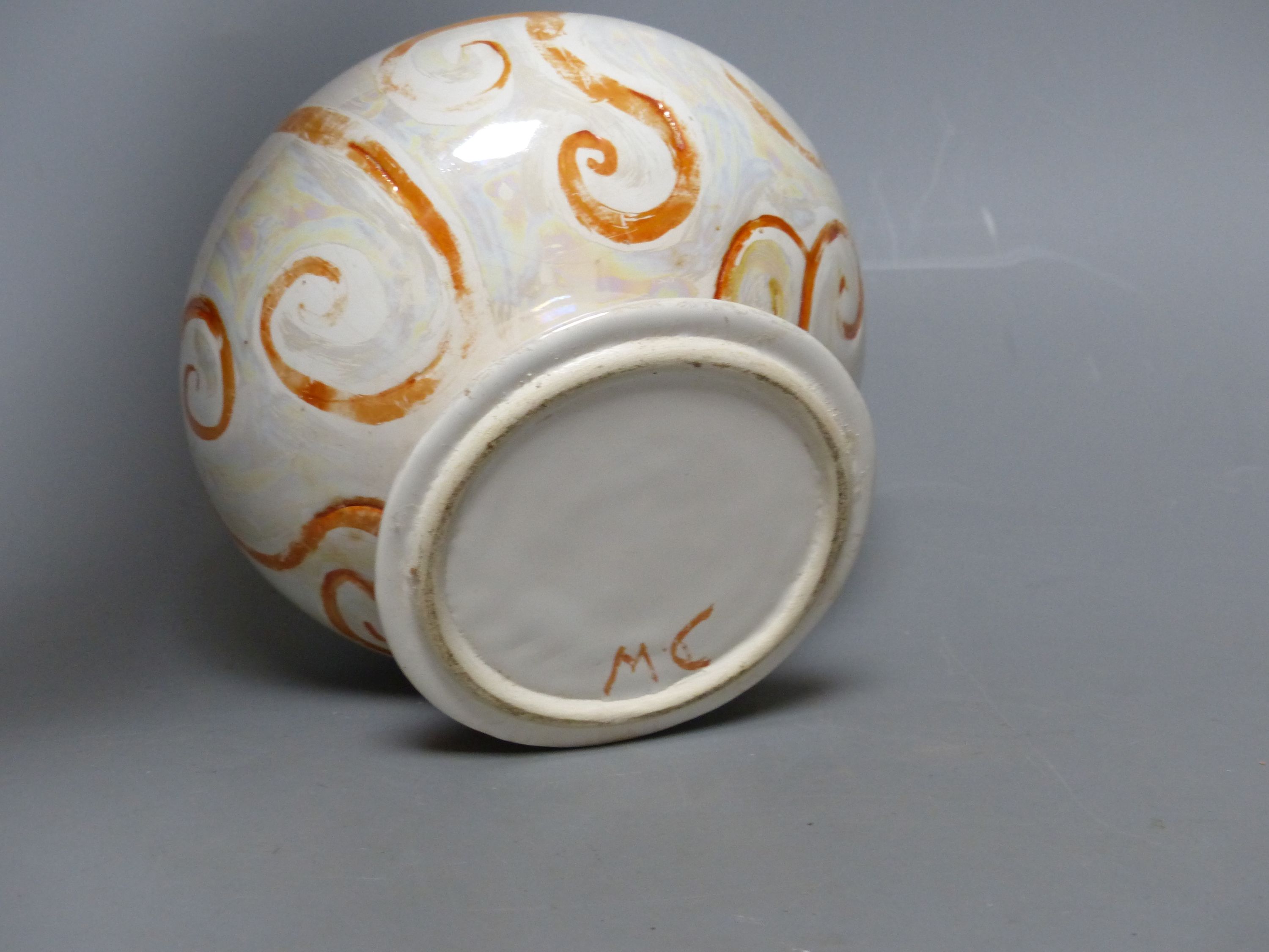 A signed Studio pottery vase, height 14cm